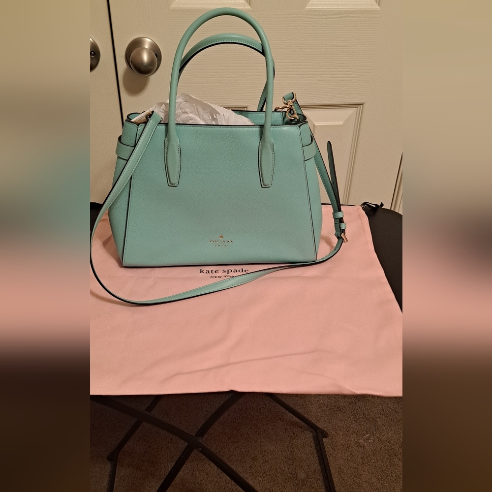 Kate Spade Mint Green Handbag with nwot bag charm&Nwot dust bag.